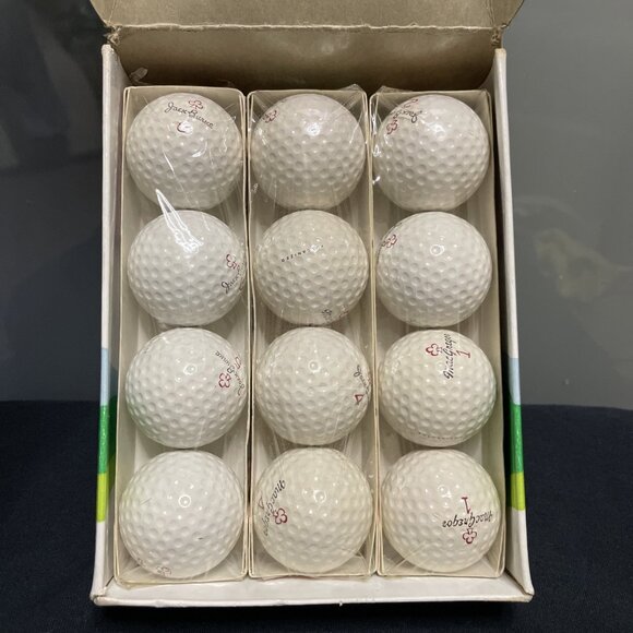 MacGregor Jack Burke Vintage Vulcanized White Golf Balls Set 12 Ct Sealed New - Picture 1 of 16